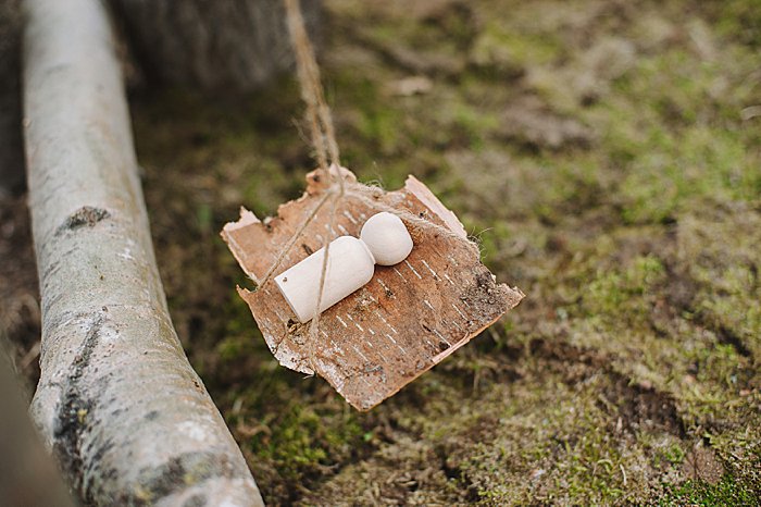 birch bark hammock in nature house fairy house