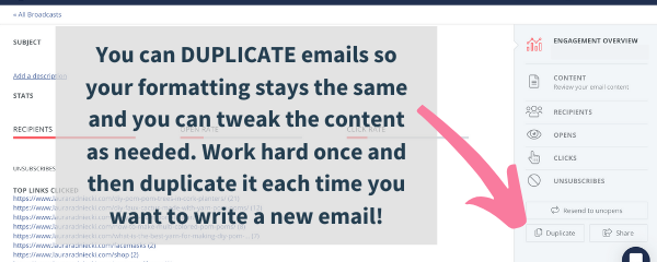 email list broadcast duplication, convertkit broadcast